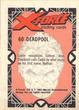 1991 Comic Images X-Force #60 Deadpool Back