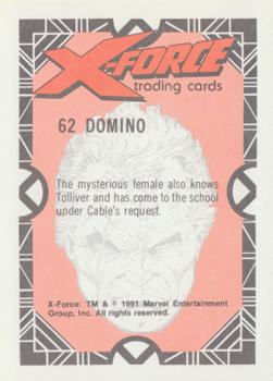 1991 Comic Images X-Force #62 Domino Back