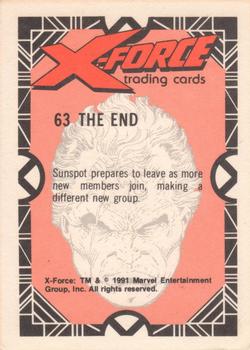 1991 Comic Images X-Force #63 The End Back