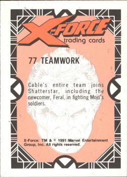 1991 Comic Images X-Force #77 Teamwork Back