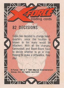 1991 Comic Images X-Force #82 Decisions Back