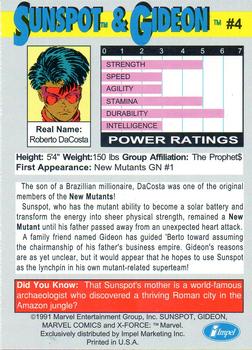 1991 Impel X-Force #4 Sunspot & Gideon Back