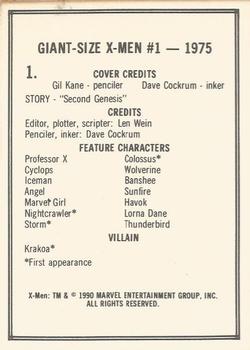 1990 Comic Images Uncanny X-Men #1 Giant-Size #1   Gil Kane, Dave Cockrum Back