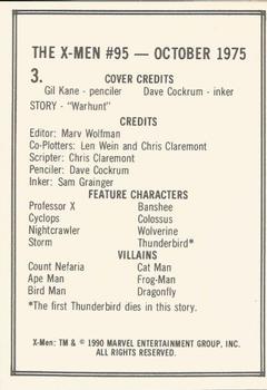 1990 Comic Images Uncanny X-Men #3 Issue  #95      Gil Kane, Dave Cockrum Back
