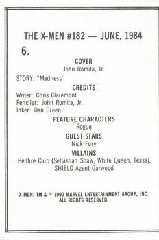 1990 Comic Images Uncanny X-Men II #6 Issue #182 Back