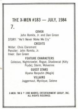 1990 Comic Images Uncanny X-Men II #7 Issue #183 Back