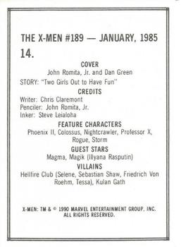 1990 Comic Images Uncanny X-Men II #14 Issue #189 Back