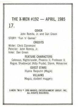 1990 Comic Images Uncanny X-Men II #17 Issue #192 Back