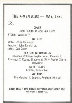 1990 Comic Images Uncanny X-Men II #18 Issue #193 Back