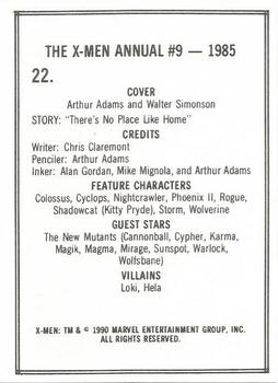 1990 Comic Images Uncanny X-Men II #22 Annual #9 Back
