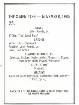 1990 Comic Images Uncanny X-Men II #25 Issue #199 Back