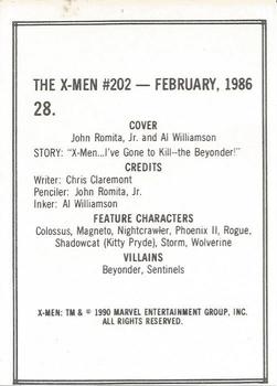 1990 Comic Images Uncanny X-Men II #28 Issue #202 Back