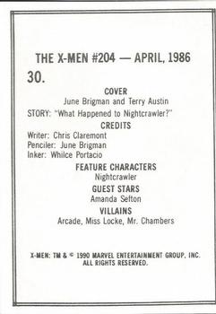 1990 Comic Images Uncanny X-Men II #30 Issue #204 Back