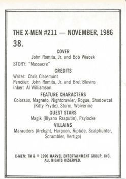 1990 Comic Images Uncanny X-Men II #38 Issue #211 Back