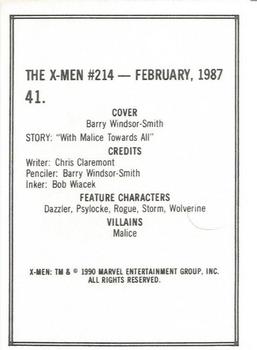 1990 Comic Images Uncanny X-Men II #41 Issue #214 Back
