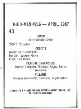 1990 Comic Images Uncanny X-Men II #43 Issue #216 Back