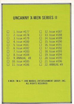 1990 Comic Images Uncanny X-Men II #45 Checklist Front