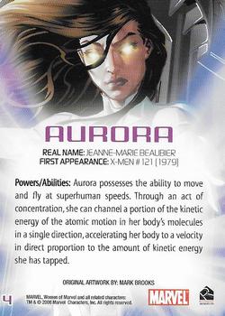 2008 Rittenhouse Women of Marvel #4 Aurora Back