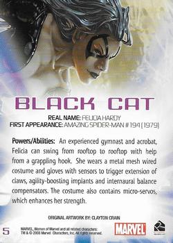 2008 Rittenhouse Women of Marvel #5 Black Cat Back