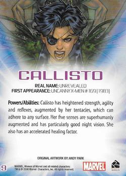 2008 Rittenhouse Women of Marvel #9 Callisto Back
