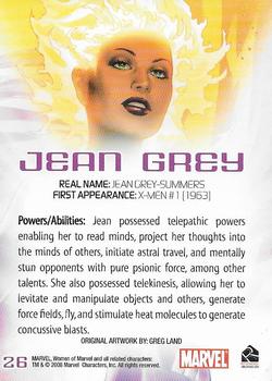 2008 Rittenhouse Women of Marvel #26 Jean Grey Back