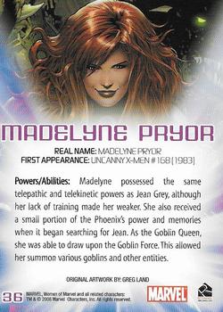 2008 Rittenhouse Women of Marvel #36 Madelyne Pryor Back