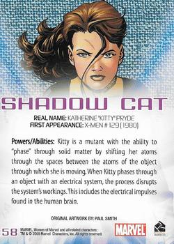 2008 Rittenhouse Women of Marvel #58 Shadow Cat Back
