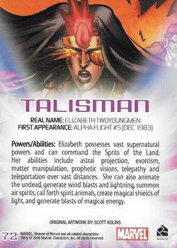 2008 Rittenhouse Women of Marvel #72 Talisman Back