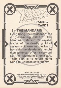 1991 Comic Images X-Men #3 The Mandarin Back