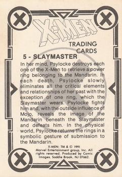 1991 Comic Images X-Men #5 Slaymaster Back