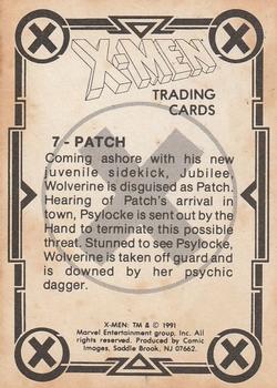 1991 Comic Images X-Men #7 Patch Back