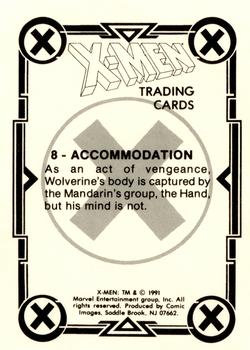 1991 Comic Images X-Men #8 Accommodation Back