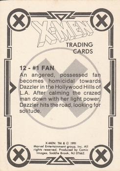 1991 Comic Images X-Men #12 #1 Fan Back