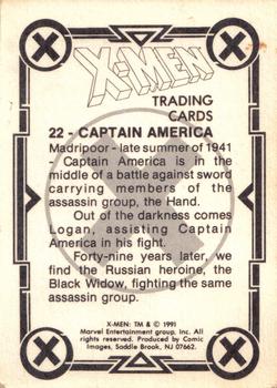 1991 Comic Images X-Men #22 Captain America Back