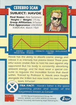 1992 Impel The Uncanny X-Men #3 Havok Back