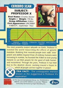 1992 Impel The Uncanny X-Men #11 Professor X Back