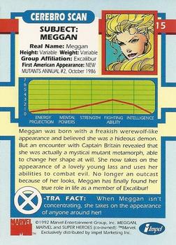 1992 Impel The Uncanny X-Men #15 Meggan Back