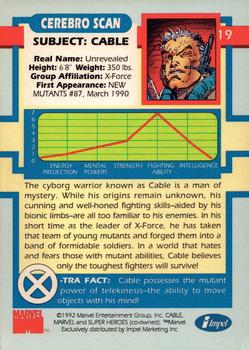 1992 Impel The Uncanny X-Men #19 Cable Back