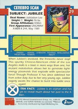 1992 Impel The Uncanny X-Men #29 Jubilee Back