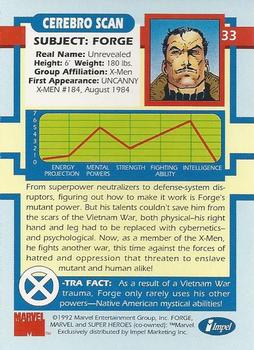1992 Impel The Uncanny X-Men #33 Forge Back
