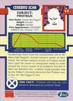 1992 Impel The Uncanny X-Men #44 Proteus Back