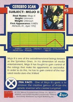 1992 Impel The Uncanny X-Men #45 Mojo II Back