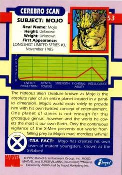 1992 Impel The Uncanny X-Men #53 Mojo Back