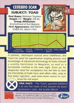 1992 Impel The Uncanny X-Men #65 Toad Back