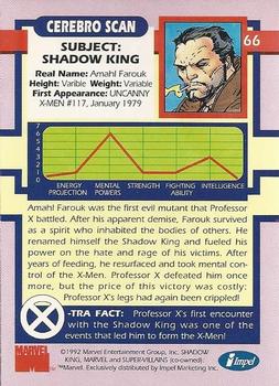 1992 Impel The Uncanny X-Men #66 Shadow King Back
