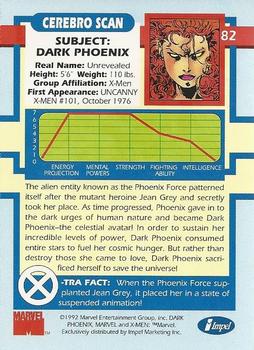 1992 Impel The Uncanny X-Men #82 Dark Phoenix Back