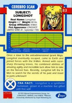 1992 Impel The Uncanny X-Men #83 Longshot Back
