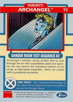 1992 Impel The Uncanny X-Men #92 Archangel Back
