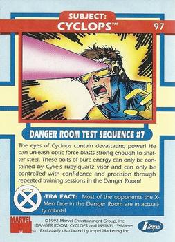 1992 Impel The Uncanny X-Men #97 Cyclops Back