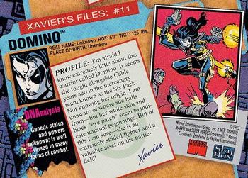 1993 SkyBox X-Men Series 2 #11 Domino Back